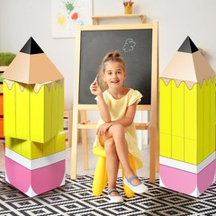 Large Classroom Theme Decoration Boxes Back To School Photo Props 6 PCS Set