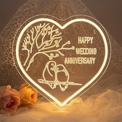 Lucunstar Wedding Neon Sign Happy Anniversary LED Sign for Wall Decor Valenti…