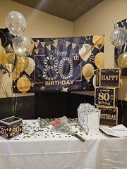 Happy 80th Birthday Backdrop Banner Extra Large Black and Gold 80th Birthday …