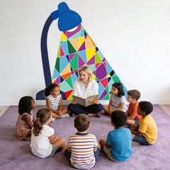 2026 Vacation Bible School Backdrop Decoration Colorful Light Station Backdro…