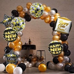 7Pcs New Years Balloons – 22 Inch Happy New Year Balloons for Happy News Year De