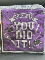 Purple Congratulations Graduation Party Paper Any Year for 50