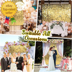 Square Light Gold Sequin Wall Panels Shimmer Wall Birthday Party Backdrop