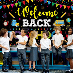 Welcome Back to School Backdrop, 72 X 44 Inch First Day of School Banner | Welco