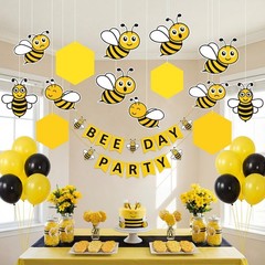 30 PCS Bee Baby Shower Party Decorations Spelling Birthday Swirls Streamers