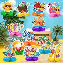 12Pcs Beach Party Decorations,Summer Party Decorations Honeycomb Centerpiece for