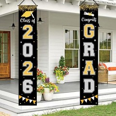 Graduation Decorations 2026 GRAD Banner Black Porch Door Sign Welcome Banner …