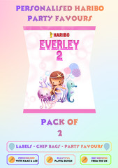 Personalised Mermaid Haribo Wrappers Pack of 2 Birthday Party Favours UK
