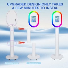 iPad Photo Booth Stand RGB Ring Light Adjustable Head Fit 10.2″-13″ iPad Party
