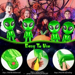8 pcs Alien Balloons 32 in Green Alien Inflatable Funny Inflatable Alien Ball