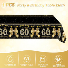 41Pcs 60Th Birthday Decorations for Men Women, Black Gold 60 Year Old Birthday P