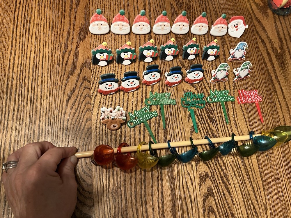 Christmas Cupcake Topper Rings Mixed Lot Of 39 Cake Decoration Holiday