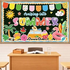 Summer Bulletin Board Decorations Cruising Into Beach Paper Cutouts Set
