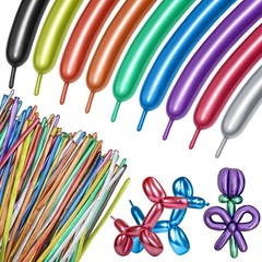 100Pcs 260 Balloons Metallic Long Balloons for balloon animals, Thickening Sk…