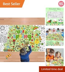 72×30 Inches Spring Coloring Tablecloth – Perfect for Fun Kids DIY Activities