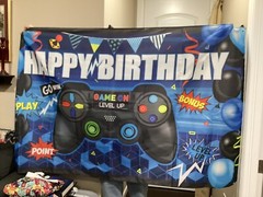 Birthday Banner For Gamers 72” X 42” Durable Tear Resistant Polyester Fabric