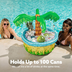 28” Inflatable Palm Tree Cooler Luau Beach Party Tub Holds 100 Cans w/ Ice Fun!!