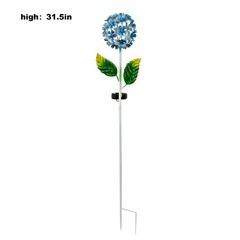 Solar Powered Hydrangea Garden Stake Light Iron Outdoor Decorative Lamp