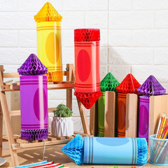 12 Pcs Crayon Classroom Decorations Back to School Hanging Paper Lanterns Presch