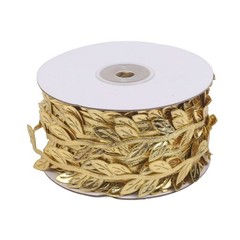 For DIY Craft Ribbon 30m Gold Silver Leaves for Events and Decorations