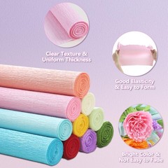 10 Rolls Crepe Paper Streamers 10 Rainbow Colors Floral Wire 9.8 x 98 Inch/Roll