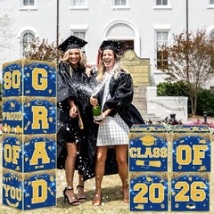 Blue and Gold Graduation Decorations 2026, 4Pcs