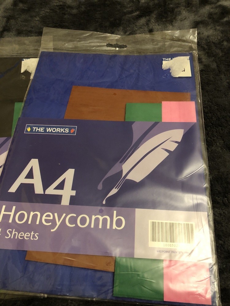 Honeycomb Tissue A4 Colourful Paper Christmas Crafting Card Making X2 Vintage