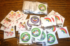 UNICORN Birthday Party Supply lot: Plates Cups Napkins Tablecover Balloon Banner