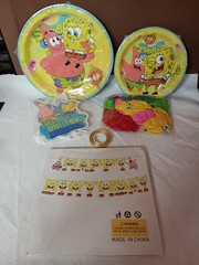 SpongeBob Happy Birthday Kit – Balloons, Banner, Large And Small Plates Etc