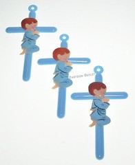 12 BAPTISM BLUE CROSS BOY 6” RECUERDOS DE BAUTIZO CRUZ BABY SHOWER PARTY FAVOR