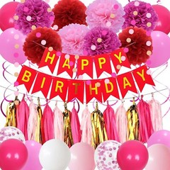 Hot Pink Birthday Party Decorations for Girls Womens
