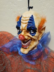(2) Halloween Hanging Clowns Spooky Grim Reaper Skeleton Garden Decor 34″