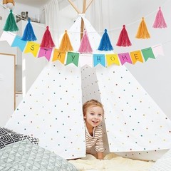 Rainbow Tassel Garland Set Felt Flags Balls Home Party Decoration 3 Pieces New