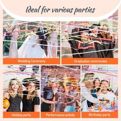 Slofunife No Mess Streamers 100Pack Colorful Confetti Poppershand Throw Party