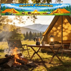Camping Banner Camping Party Decorations 78.7×17.7 Inches Polyester Day Camp-…