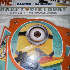 Despicable Me 2 Happy Birthday Letters Banner 6.25’ Long Minion