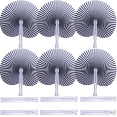 20Pc Paper Folding Hand Fans, Wedding Party Decor for Guest DIY Pink Round