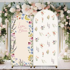 2 Pcs Love in Bloom Bridal Shower Decorations 2-Sided Round Top Cute Wildflower