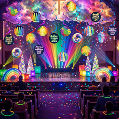 30 Pcs VBS 2026 Swirl Decorations Bright Illumination Themed Spiral Hanging Deco