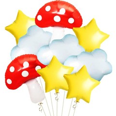 Video Game Theme Balloons Kit Cloud, , Super Star, White Red Yellow Foil Ball…