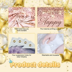 Happy 23rd Door Cover Rose Gold Diamond Glitter 71×35 Inch for Front Door Por…