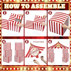 7 Pcs Circus Carnival Theme Party Decorations Circus Cardboard Tent 47 x 51 R…