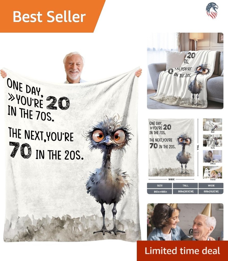 70th Birthday Blanket Compatible with All Seasons Flannel 60×80 Letter Print