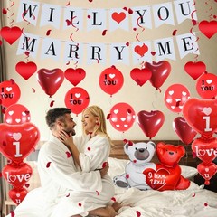 Will You Marry Me Decorations – 534 Pcs Proposal Decorations Kit Love-Bear I …
