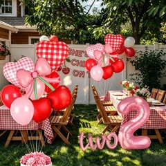 Bow Cherry Balloon 40 In Number 2 Balloon Cherry 2nd Birthday Decor 20Pcs ﻿