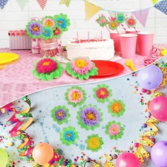 18 Pcs Large Colorful Fiesta Paper Flowers Classroom Tissue Paper Flowers Cre…