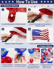 104 PCS Red White and Blue Balloon Garland Arch Kit, 4Th of July Balloon Arch Ki