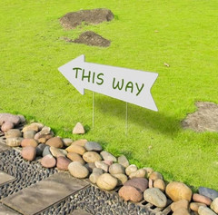 10 Pk Corrugated , Blank Arrow Signs with Stakes 17 x 6 Directional Yard Signs