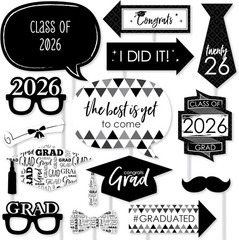 Class of 2026 Graduation Photo Props – 20 Pieces