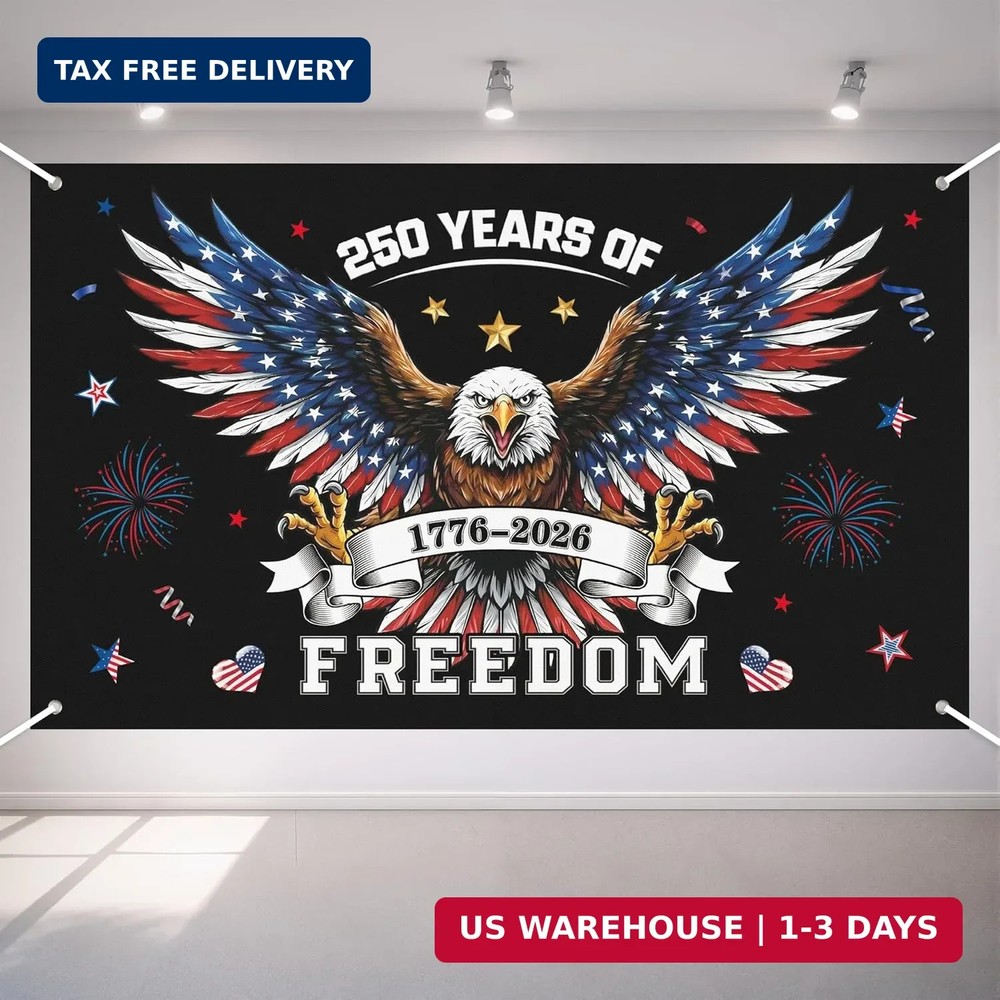 250th Anniversary Decorations – 4th of July Backdrop for Memorial Day | 1776-202